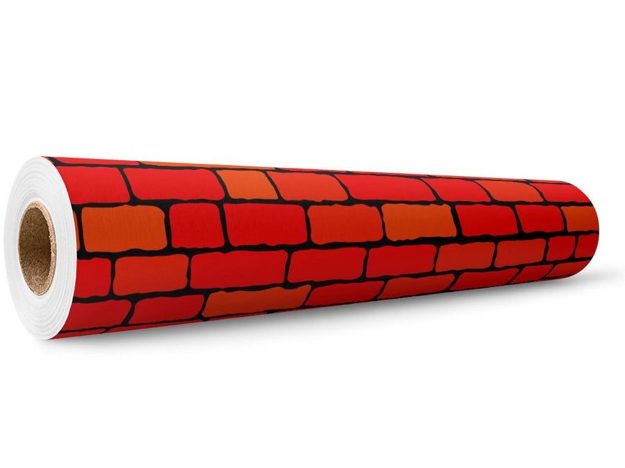 Stepped Scarlet Brick Wrap Film Wholesale Roll~Rwraps Series 914 Digitally Printed Vinyl Roll~5