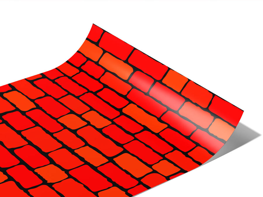 Stepped Scarlet Brick Vinyl Wraps~Rwraps Series 914 Digitally Printed Vinyl Wrap~1