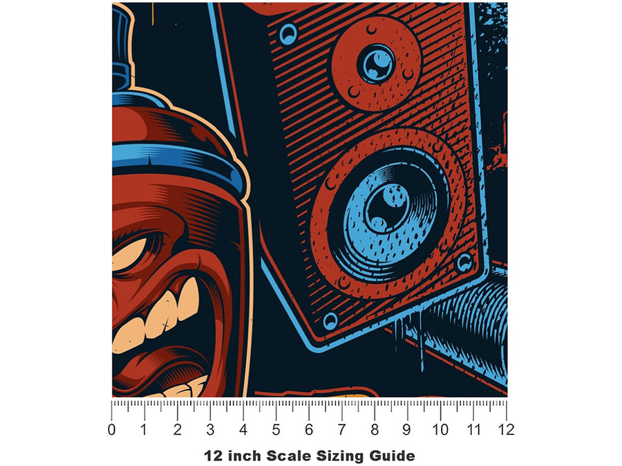 Stomping Ground Graffiti Vinyl Film Pattern Size 12 inch Scale~Rwraps Stomping Ground Graffiti Sizing Chart~2