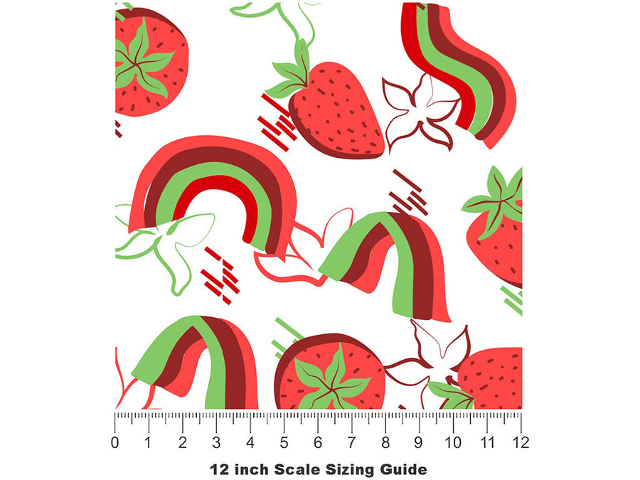Strawberry Hill Fruit Vinyl Film Pattern Size 12 inch Scale~Rwraps Strawberry Hill Fruit Sizing Chart~2