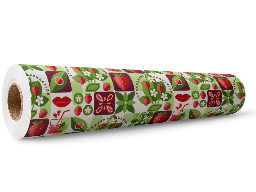 Strawberry Jam Mosaic Wrap Film Wholesale Roll~Rwraps Series 914 Digitally Printed Vinyl Roll~5
