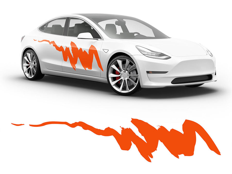 3M Bright Orange Streaks Body Graphic~Full Side Auto Decal Kit~0