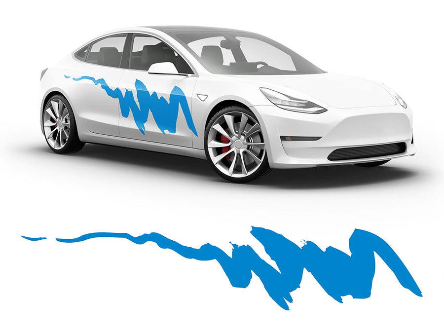 3M Light Blue Streaks Body Graphic~Full Side Auto Decal Kit~0