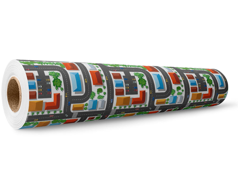 Strip Mall Cityscape Wrap Film Wholesale Roll~Rwraps Series 914 Digitally Printed Vinyl Roll~5