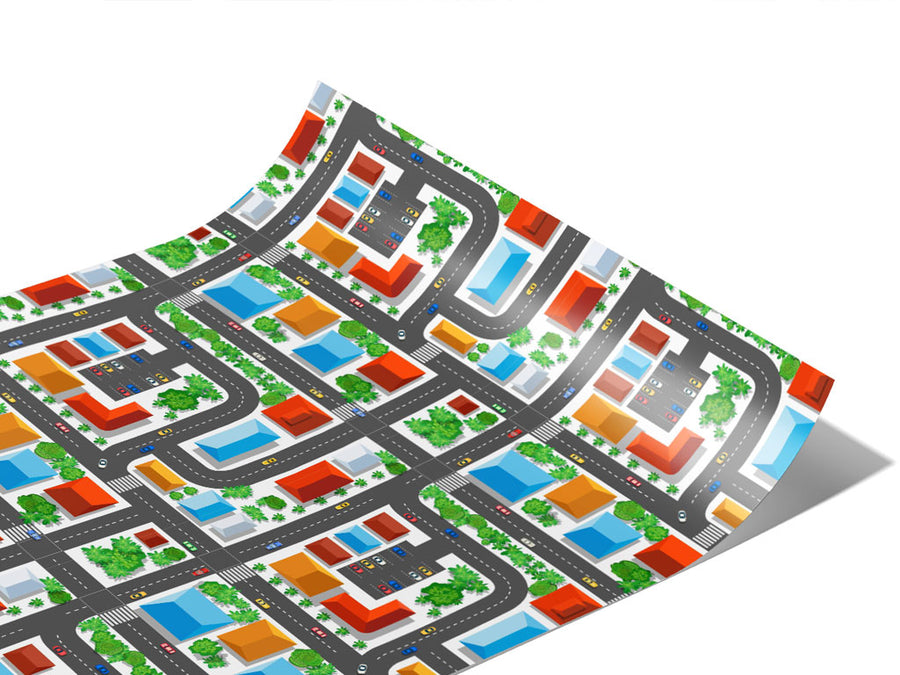 Strip Mall Cityscape Vinyl Wraps~Rwraps Series 914 Digitally Printed Vinyl Wrap~1