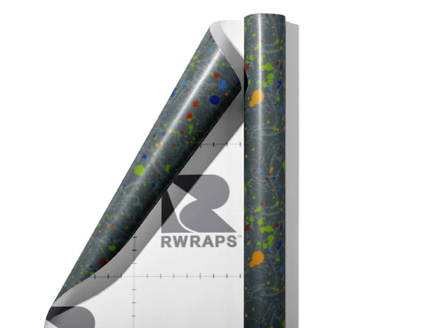 Strong Hand Paint Splatter Wrap Film Sheets~Rwraps Series 914 Strong Hand Paint Splatter Scrolled Sheet~3