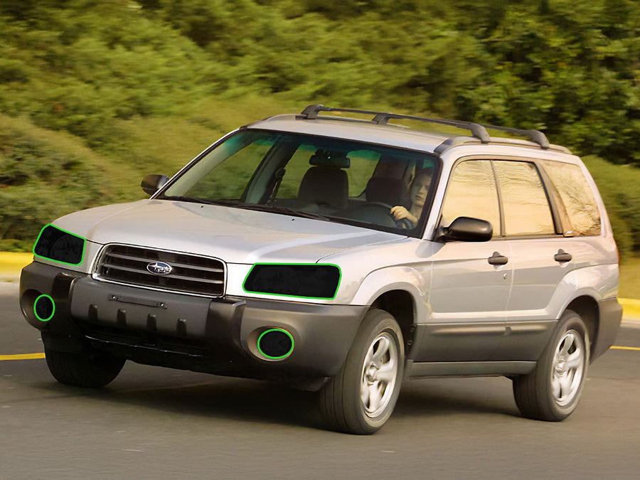 subaru forester 2003-2005 Headlight Tint Location