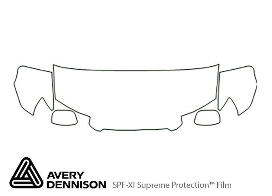 forester Avery Dennison Clear Bra Hood Precut PPF Diagram