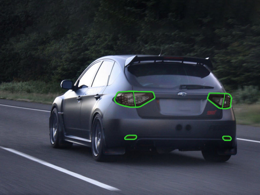 impreza (hatchback) Tail Light Tint Installation Points