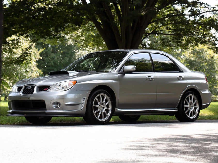 subaru impreza 2002-2007 (sti / wrx) Brushed Aluminum Black Pillar Trim