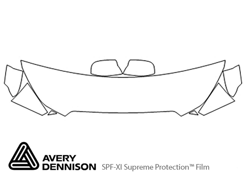 impreza Avery Dennison Clear Bra Hood Precut PPF Diagram