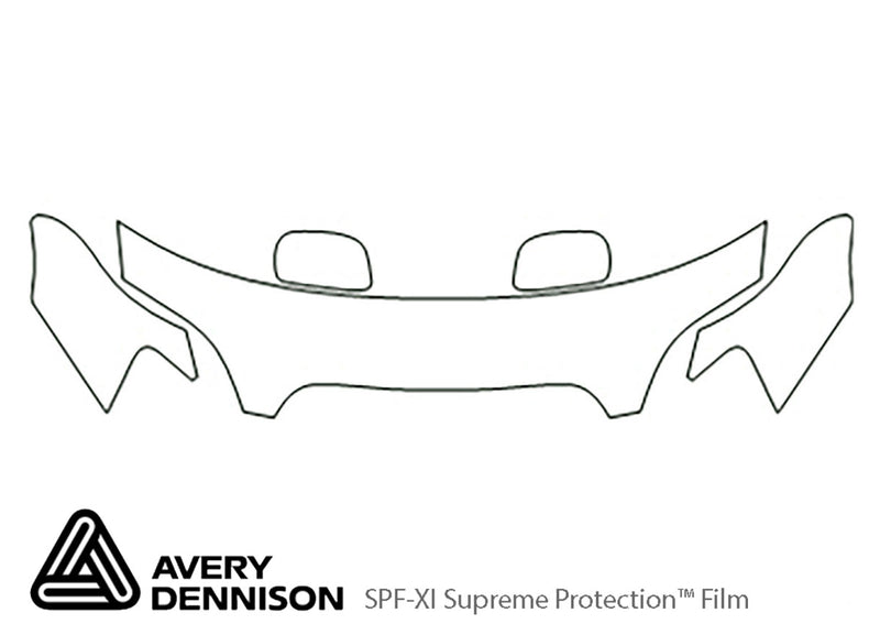outback Avery Dennison Clear Bra Hood Precut PPF Diagram