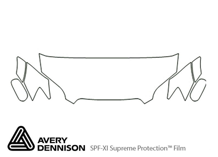 outback Avery Dennison Clear Bra Hood Precut PPF Diagram