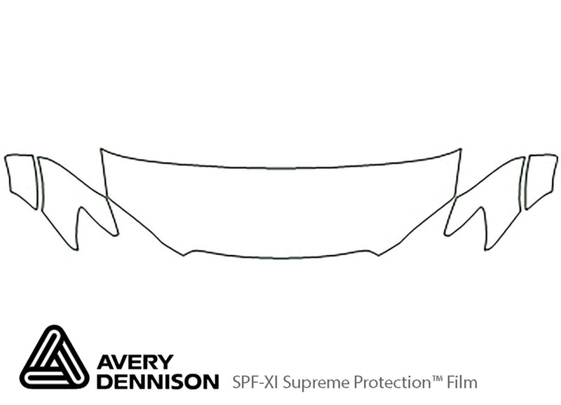 outback Avery Dennison Clear Bra Hood Precut PPF Diagram