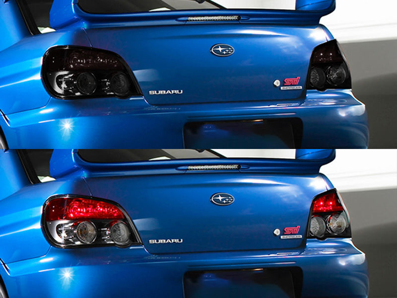 wrx (sti) Before and After Smoked Taillights