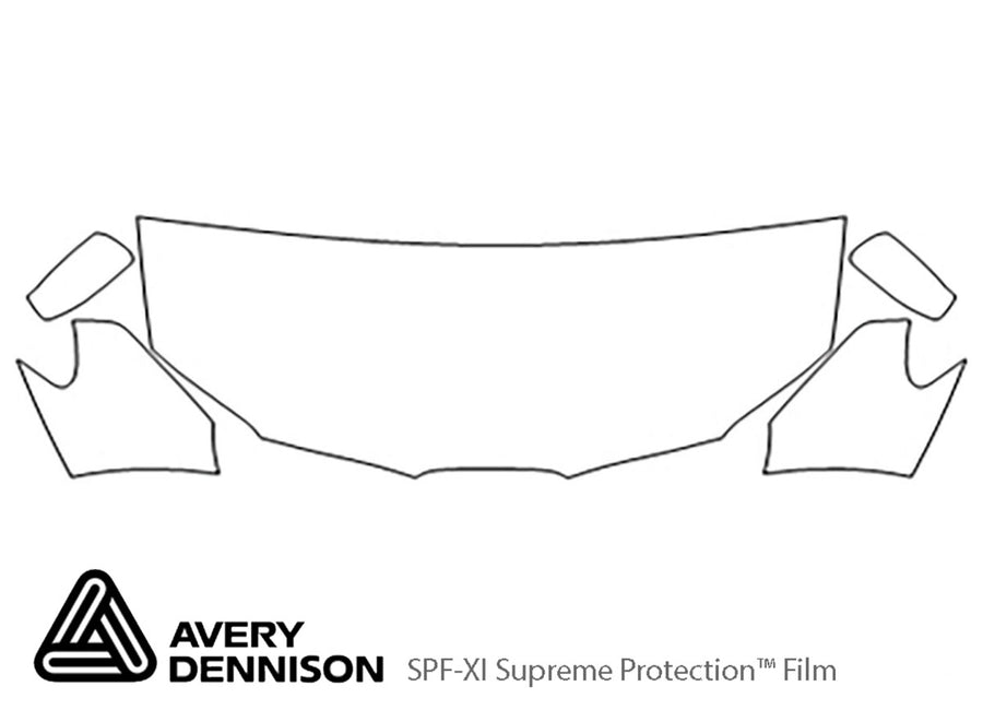 wrx Avery Dennison Clear Bra Hood Precut PPF Diagram