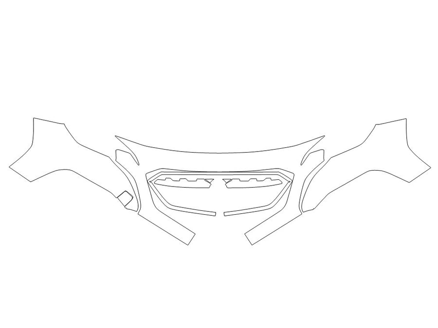 wrx 3M Clear Bra Bumper Precut PPF Diagram