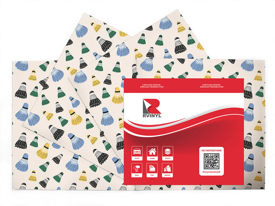 subtle shuttlecocks sport Craft Vinyl Sheet Pack