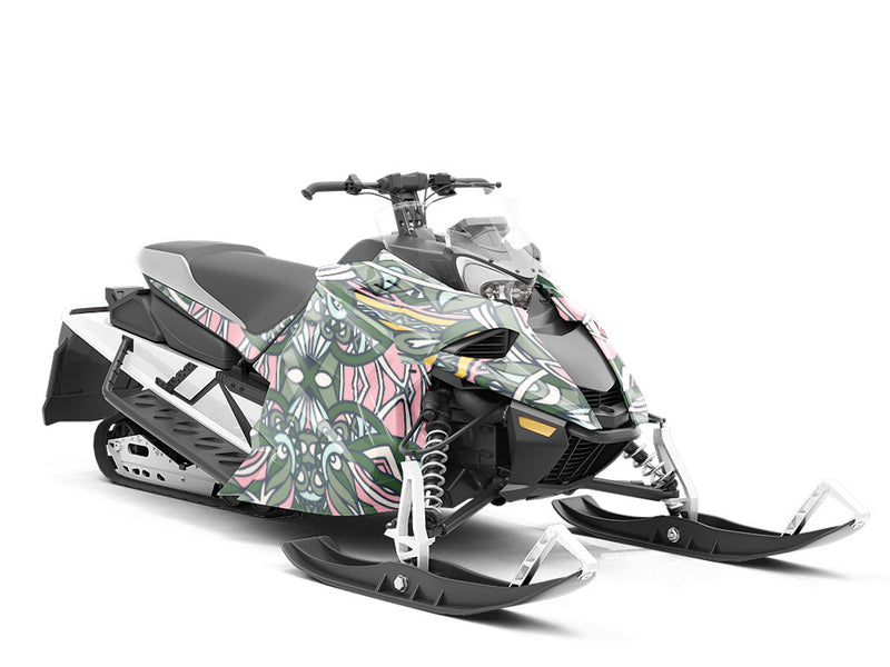 Subtle Sunshine Mandala Custom Wrapped Snowmobile