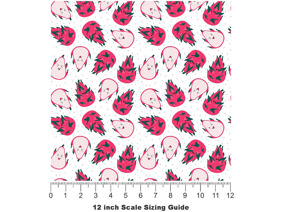 Sugar Dragons Fruit Vinyl Film Pattern Size 12 inch Scale~Rwraps Sugar Dragons Fruit Sizing Chart~2