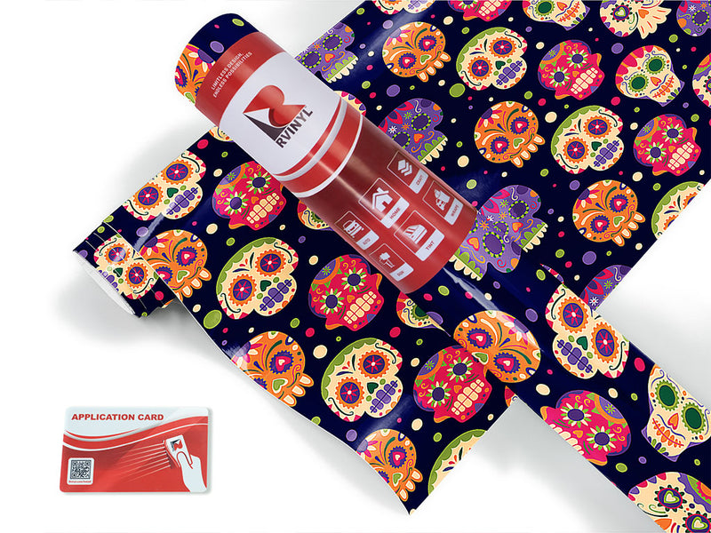 sugar skulls day of the dead Craft Vinyl Roll