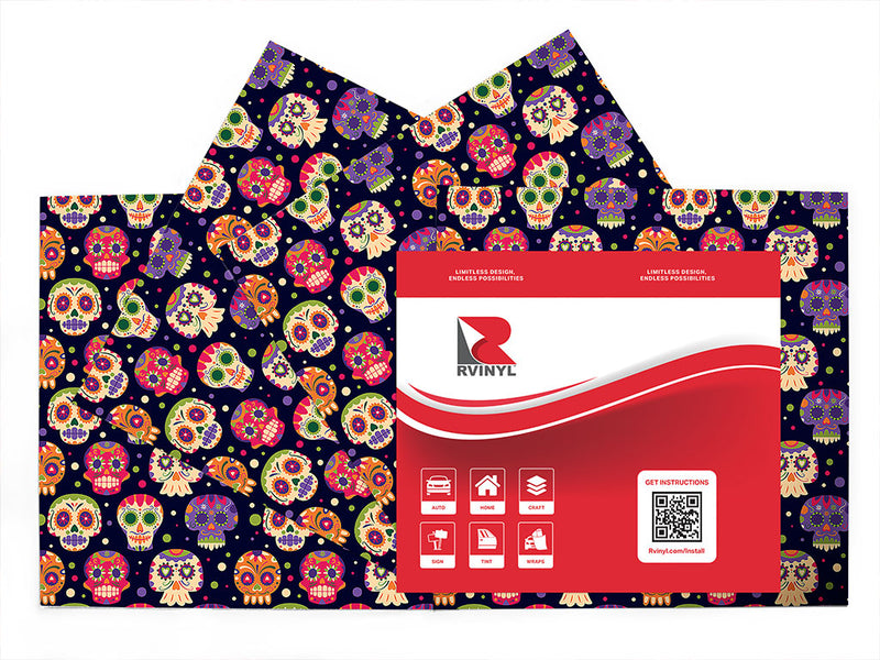 sugar skulls day of the dead Craft Vinyl Sheet Pack
