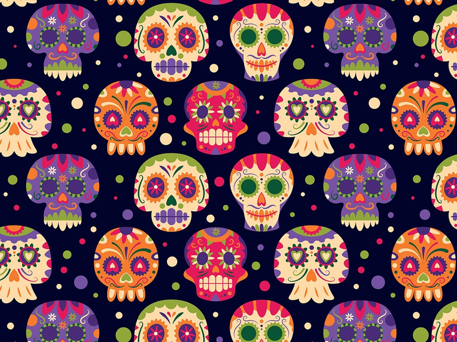 Sugar Skulls Day of the Dead Vinyl Wrap Pattern~Rwraps Series 914 Digitally Printed Vinyl Wrap~0