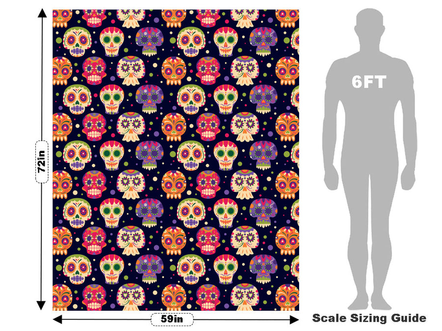 Sugar Skulls Day of the Dead Vehicle Wrap Scale~Rwraps Series 914 Sugar Skulls Day of the Dead Measurements~1
