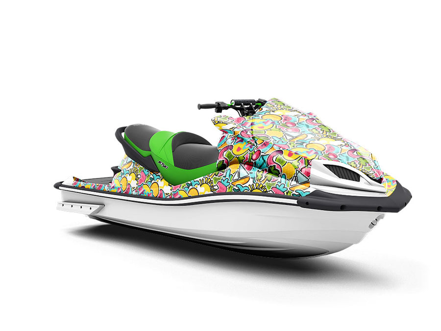Summer Break Sticker Bomb Jet Ski Vinyl Customized Wrap