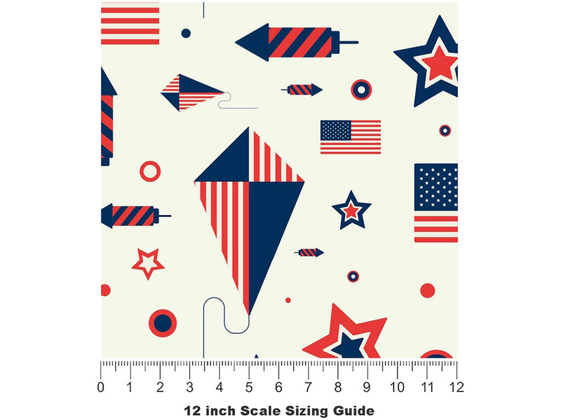 Summer Day Americana Vinyl Film Pattern Size 12 inch Scale~Rwraps Summer Day Americana Sizing Chart~3