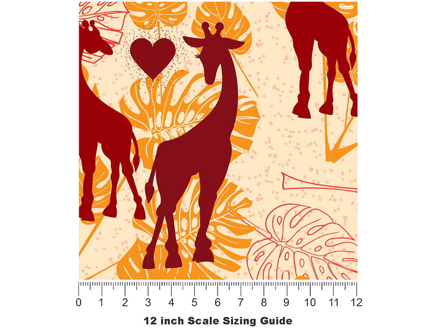 Summer Loving Animal Vinyl Film Pattern Size 12 inch Scale~Rwraps Summer Loving Animal Sizing Chart~2