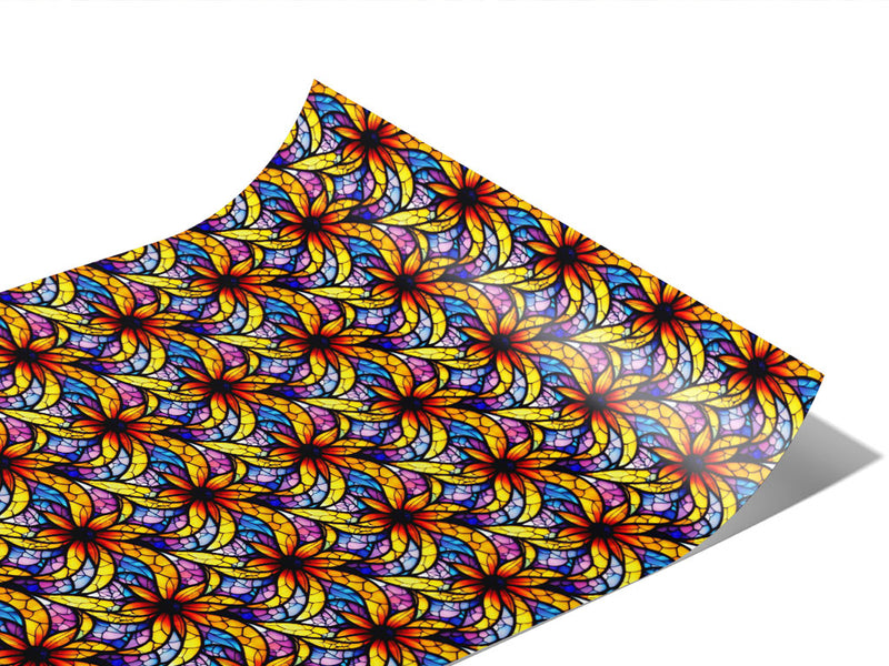 Sunflower Field Stained Glass Vinyl Wraps~Rwraps Series 914 Digitally Printed Vinyl Wrap~0