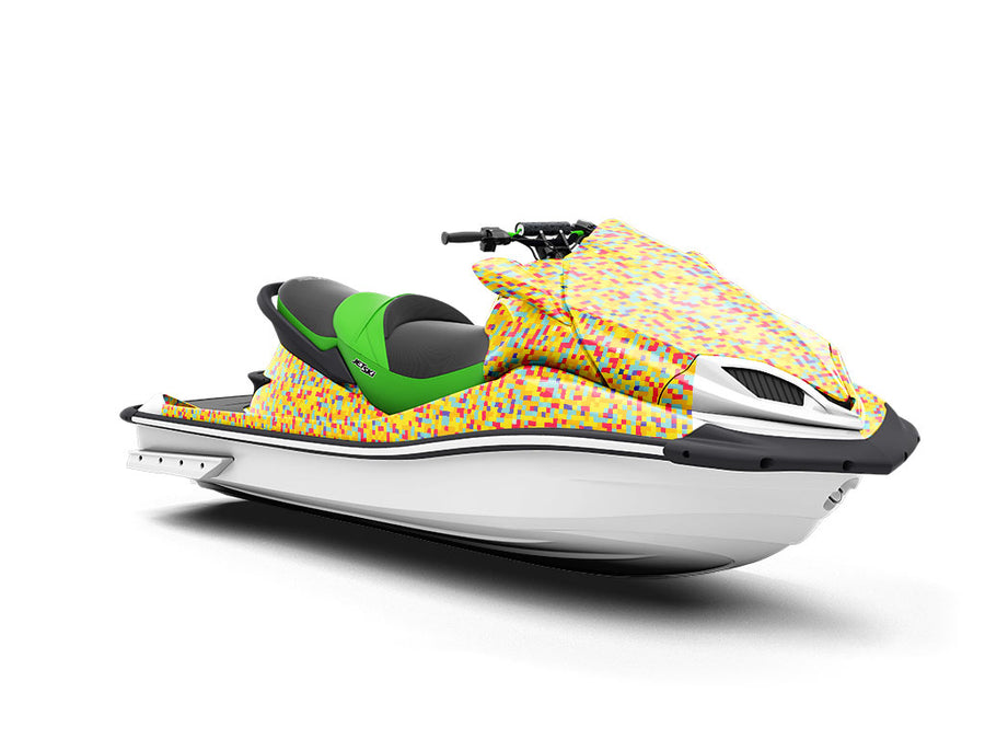 Sunflower Patterns Pixel Jet Ski Vinyl Customized Wrap