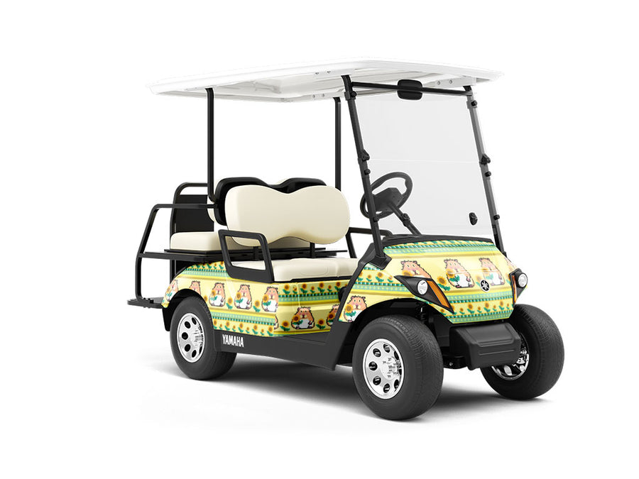 Sunflower Snack Rodent Wrapped Golf Cart