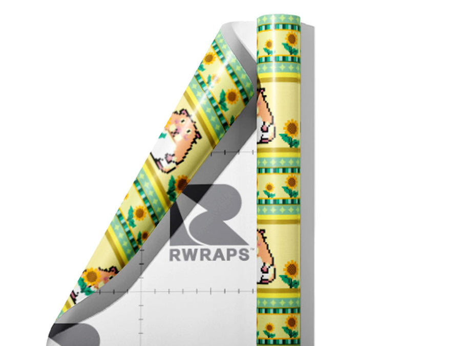 Sunflower Snack Rodent Wrap Film Sheets~Rwraps Series 914 Sunflower Snack Rodent Scrolled Sheet~3