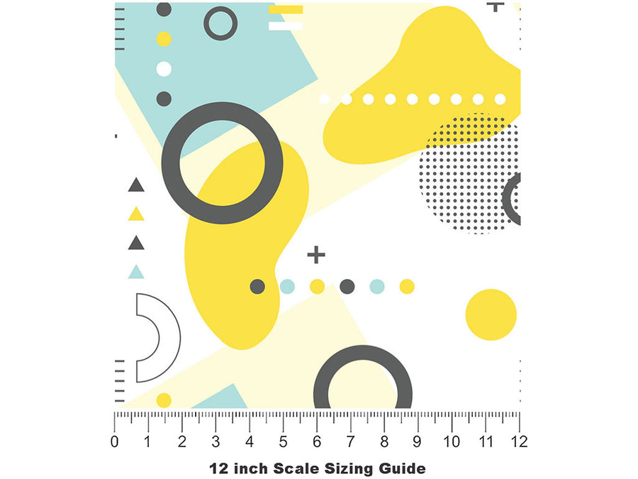 Sunny Reflections Abstract Vinyl Film Pattern Size 12 inch Scale~Rwraps Sunny Reflections Abstract Sizing Chart~2