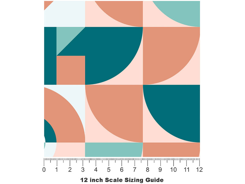 Sunset Abstractions Mosaic Vinyl Film Pattern Size 12 inch Scale~Rwraps Sunset Abstractions Mosaic Sizing Chart~2