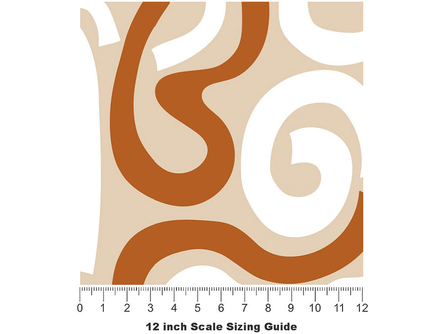 Sunset Backroads Abstract Vinyl Film Pattern Size 12 inch Scale~Rwraps Sunset Backroads Abstract Sizing Chart~2