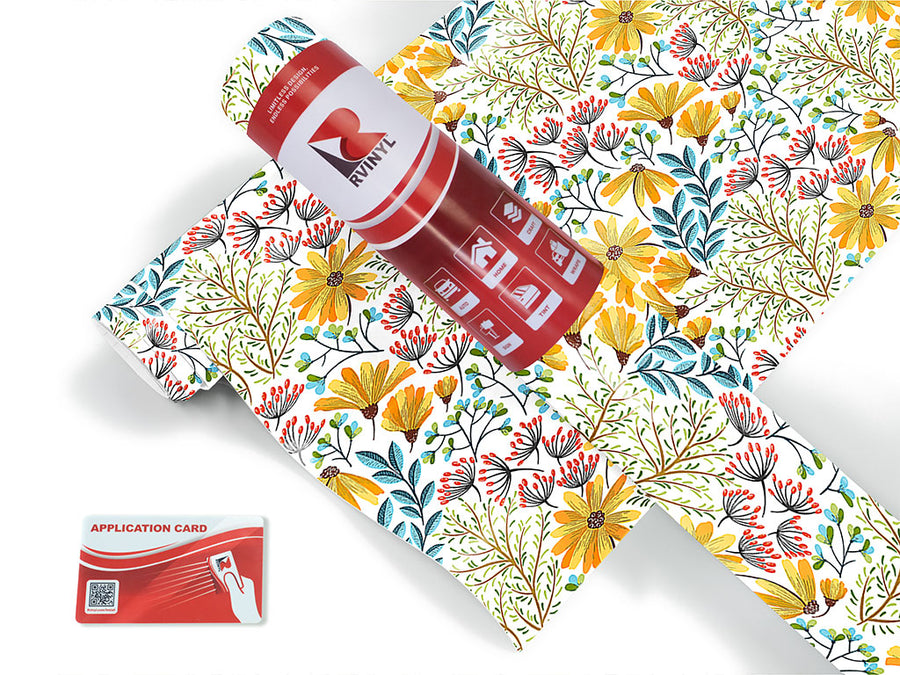 sunshine blossoms floral Craft Vinyl Roll