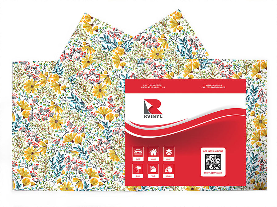 sunshine blossoms floral Craft Vinyl Sheet Pack