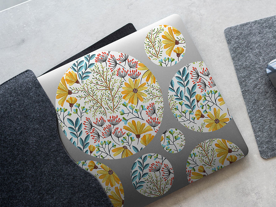 sunshine blossoms floral DIY Laptop Stickers