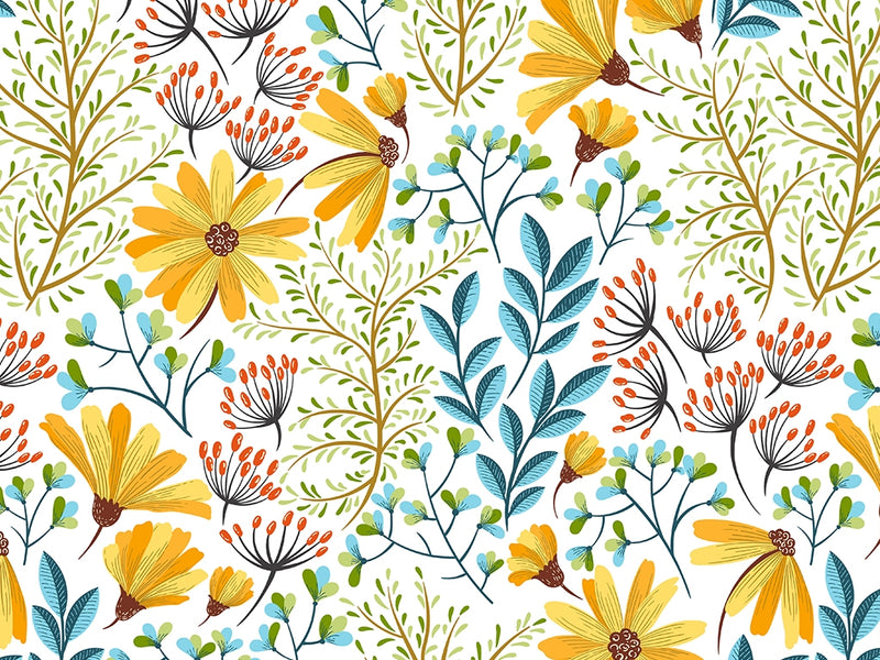 Sunshine Blossoms Floral Vinyl Wrap Pattern~Rwraps Series 914 Digitally Printed Vinyl Wrap~0