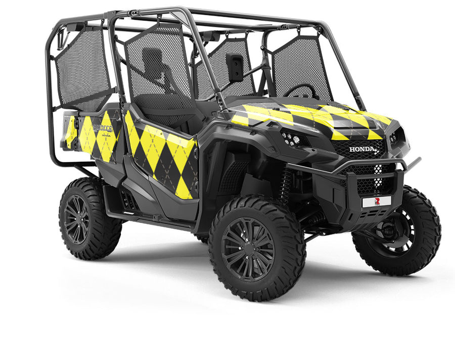 Sunshine Contrast Argyle Utility Vehicle Vinyl Wrap