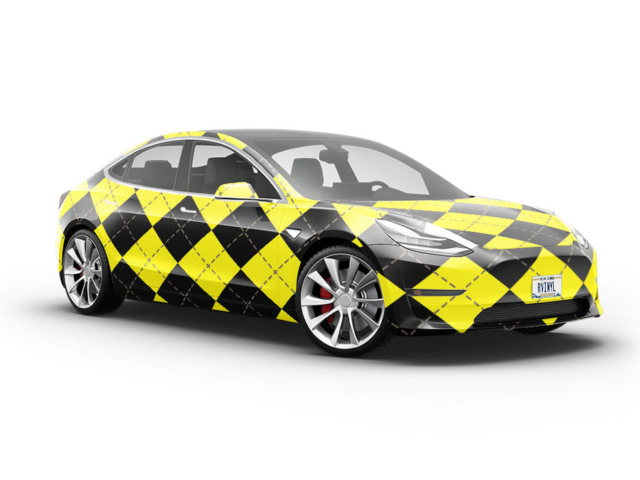 Sunshine Contrast Argyle Vehicle Vinyl Wrap
