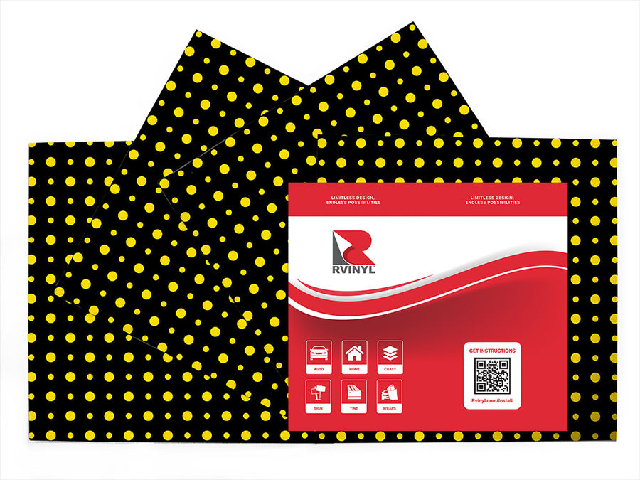 sunshine yellow polka dot Craft Vinyl Sheet Pack