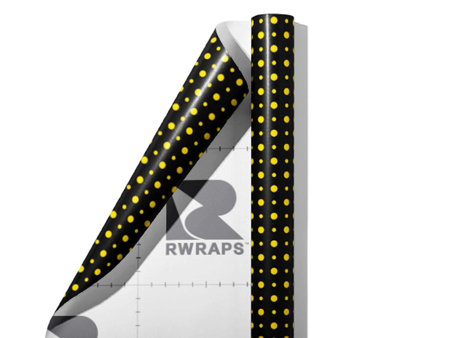 Sunshine Yellow Polka Dot Wrap Film Sheets~Rwraps Series 914 Sunshine Yellow Polka Dot Scrolled Sheet~3