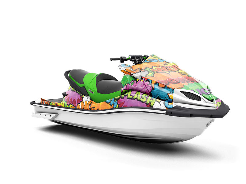 Superhero Comic Sticker Bomb Jet Ski Vinyl Customized Wrap