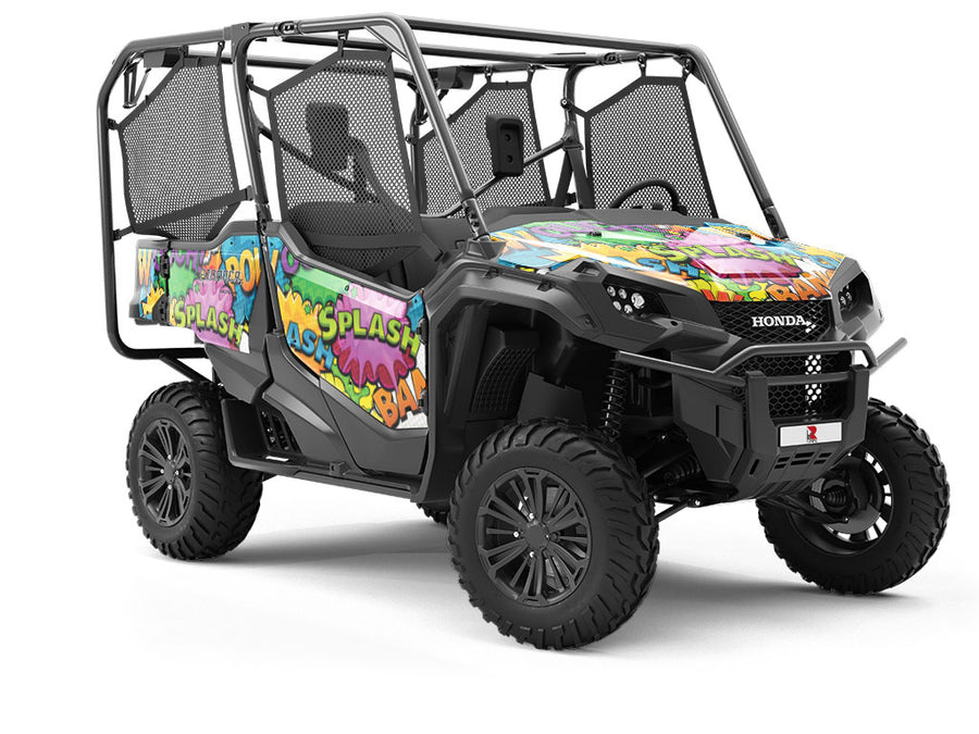 Superhero Comic Sticker Bomb Utility Vehicle Vinyl Wrap