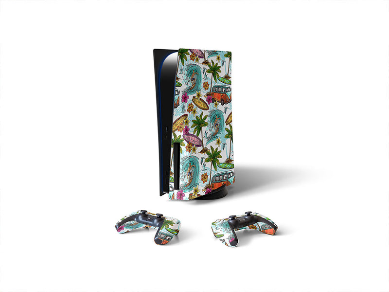 surfs up summertime Sony PS5 DIY Skin