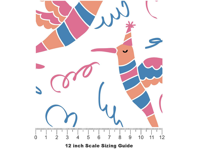 Surprise Party Birds Vinyl Film Pattern Size 12 inch Scale~Rwraps Surprise Party Birds Sizing Chart~2
